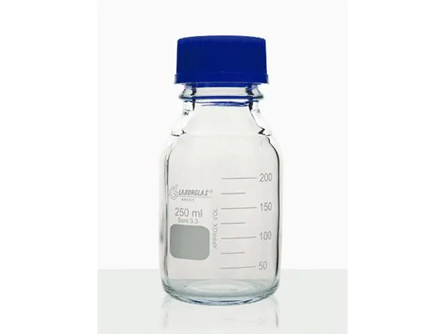 Frasco Reagente com Rosca, Tampa e Anel Antigota Azul 1.000 ml Laborglas