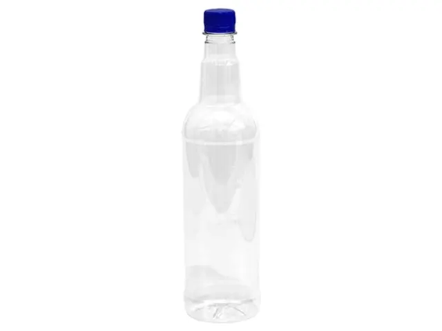 Garrafa PET 900ml Longa Cristal para Bebidas Alcoólicas