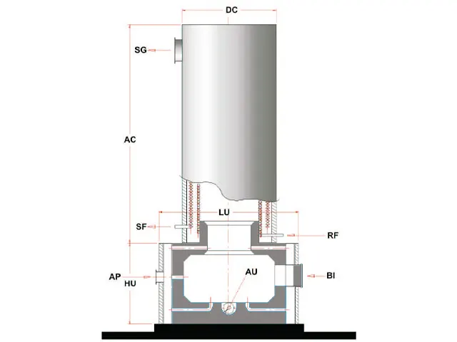 Aquecedor de Fluído Térmico Vertical a Biomassa 2.000.000 Kcal/h