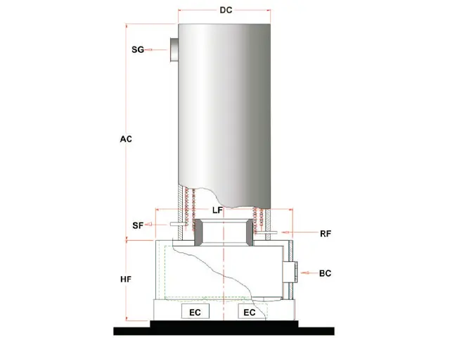 Aquecedor de Fluído Térmico Vertical a Lenha 3.000.000 Kcal/h