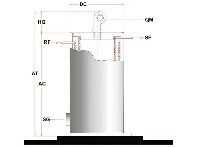 Aquecedor de Fluído Térmico Vertical a Óleo Pesado 4.000.000 Kcal/h