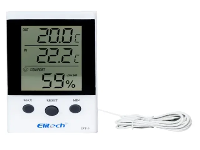 Termo Higrômetro Digital Temperatura e Umidade Max e Mim (-50 à 70°C / 20-99%UR) - DT-3