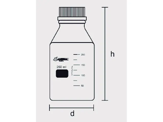 Frasco Reagente com Rosca, Tampa e Anel Antigota Azul 500 ml Laborglas