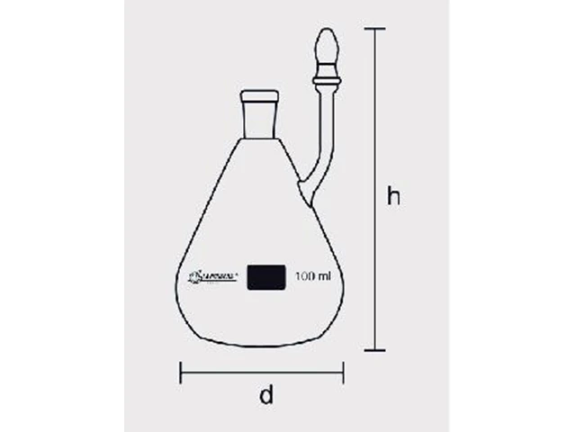 Picnômetro Gay Lussac com Saída Lateral sem Termômetro 100 ml Laborglas