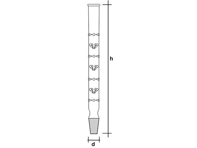 Coluna Vigroux com 1 Junta Inferior 25 x 400 mm Laborglas