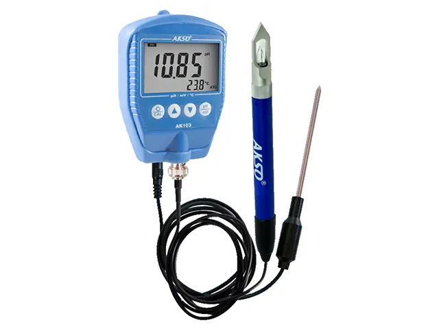 Medidor de pH Portátil AK103 com Eletrodo de pH em Epóxi com Faca BNC PS45S