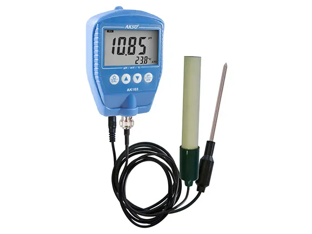 Medidor de pH Portátil AK103 com Eletrodo de pH para Superfície Plana e Semissólido 2015PC