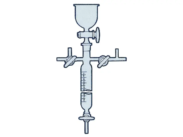 Bureta para Dissociação de Amônia com Reservatório e Torneiras de de Vidro 10 ml DiogoLab