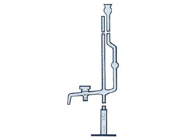 Bureta Micro Tipo Bang Faixa Azul com Torneiras de Vidro 1 ml DiogoLab