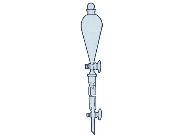 Coluna Cromatográfica Placa Porosa Torneiras de Vidro e Funil Separação Tipo Squibb 500 ml