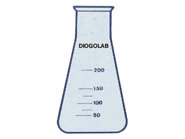 Frasco Erlenmeyer Boca Larga Graduado 125 ml DiogoLab