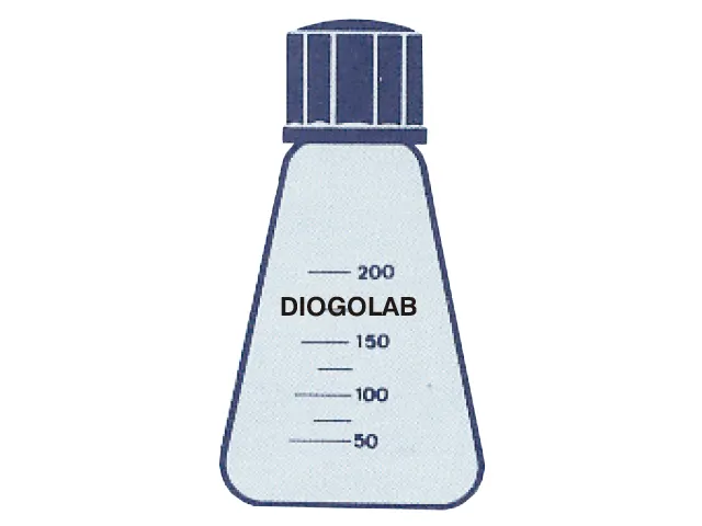 Frasco Erlenmeyer Graduado com Tampa Rosqueável de Baquelite 50 ml DiogoLab