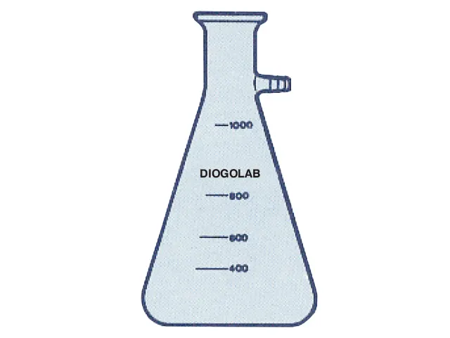 Frasco Kitazato Parede Reforçada Graduado com Saída Superior 2.000 ml DiogoLab