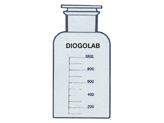 Frasco Reagente Branco Graduado Boca Larga Rolha de Vidro Esmerilhada 250 ml DiogoLab
