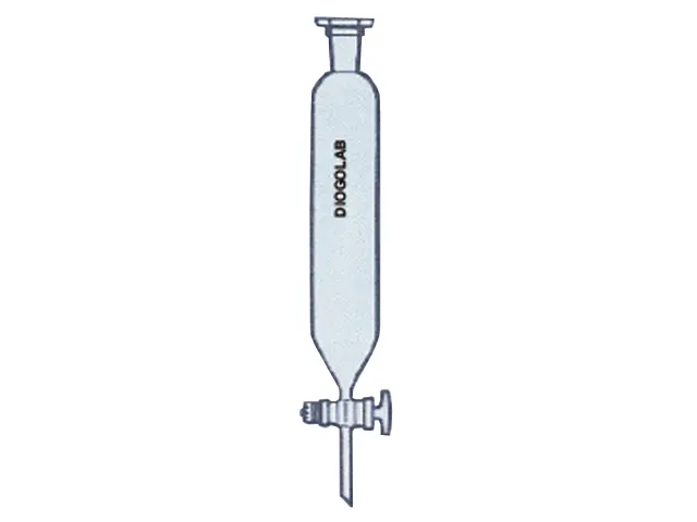 Funil de Separação Forma Cilíndrica sem Graduação Torneira e Rolha de Vidro 60ml DiogoLab