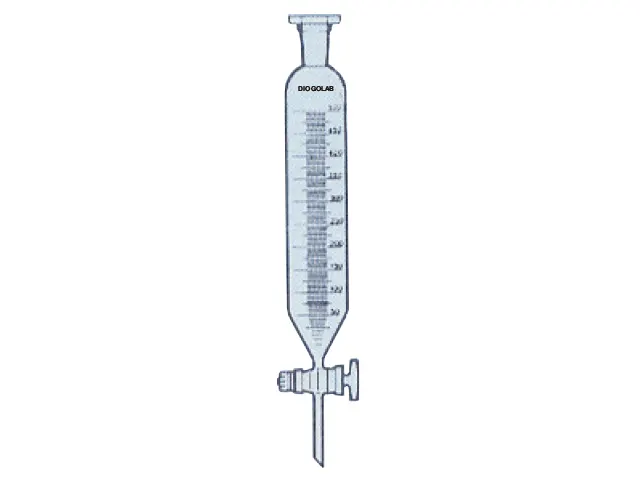 Funil Separação Forma Cilíndrica Graduado Torneira e Rolha Vidro 60 ml DiogoLab