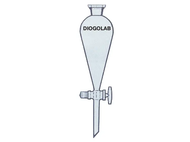 Funil de Separação Forma de Pêra Tipo Squibb Torneira e Rolha Vidro 2.000ml DiogoLab