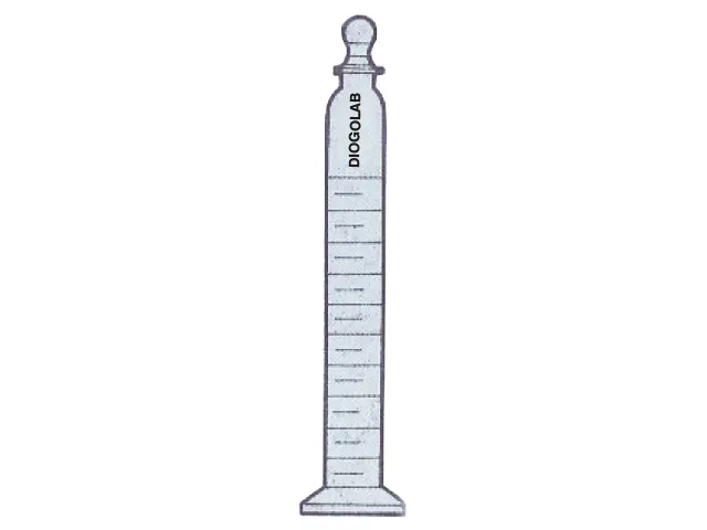 Proveta Graduada Base Redonda Vidro e Rolha Vidro 25 ml DiogoLab