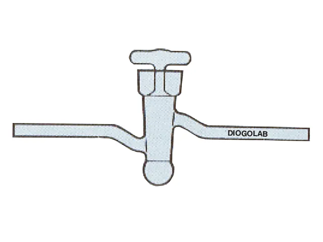 Torneira Reta Vidro com Copinho Parte Superior para Alto Vácuo 11x8 mm DiogoLab