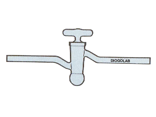 Torneira Reta Vidro sem Copinho Parte Superior para Alto Vácuo 7x1 mm DiogoLab