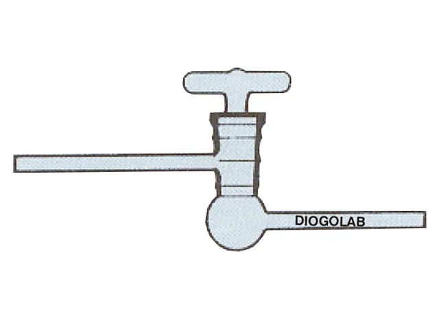 Torneira Teflon para Alto Vácuo 9x6 mm DiogoLab