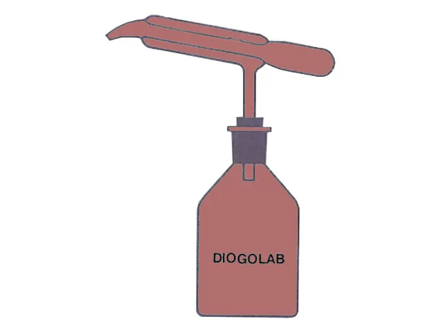 Pipeta Automática Âmbar Bico de Papagaio 1ml e Frasco com Rolha de Borracha 250ml DiogoLab