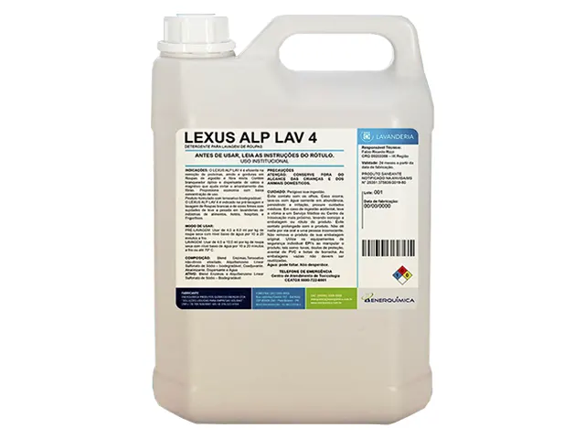 Detergente para Lavagem de Roupas com Enzimas LEXUS ALP LAV 4 Lavanderia 1L