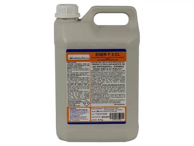 Detergente Espuma Clorado Concentrado para Limpeza Geral Ener F 3 Cl 1L