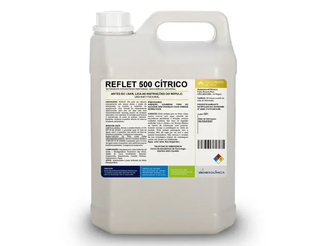 Detergente Concentrado Perfumado Baixa Espuma Uso Geral REFLET 500 CITRICO 250ml