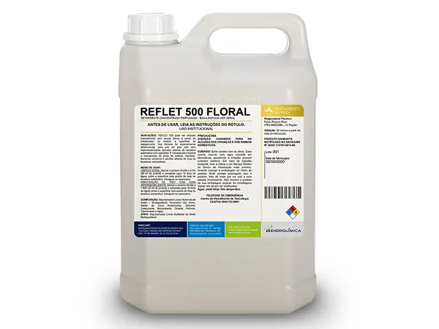 Detergente Concentrado Perfumado Baixa Espuma Uso Geral REFLET 500 FLORAL 20L