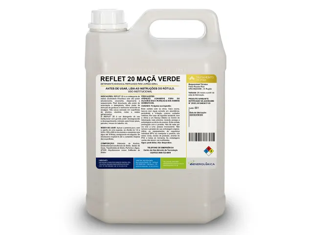 Detergente Amoniacal Perfumado para Limpeza Geral REFLET 20 MAÇÃ VERDE 20L