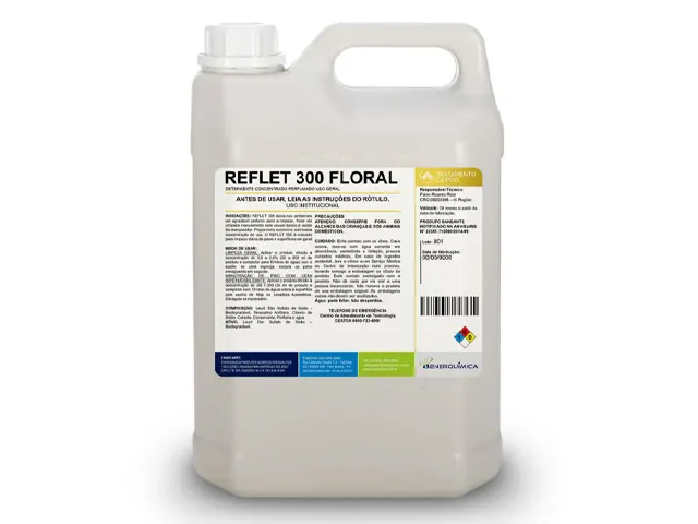 Detergente Concentrado Perfumado Uso Geral REFLET 300 FLORAL 5L