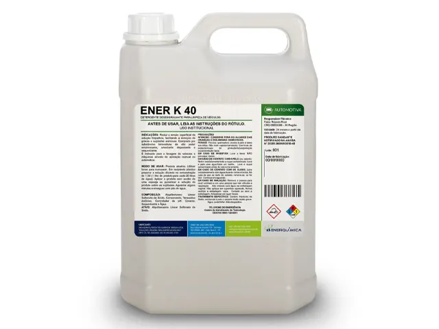 Detergente Desengraxante para Limpeza de Veículos ENER K 40 55Kg