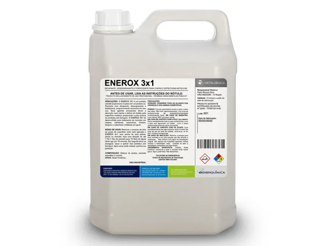 Decapante, Desengraxante e Fosfatizante para Chapas e Estruturas Metálicas ENEROX 3X1 5L