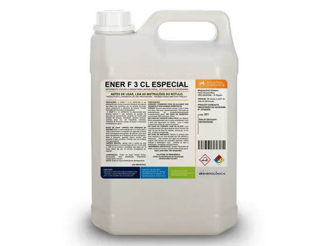 Detergente Espuma Clorado para Limpeza Geral ENER F 3 CL ESPECIAL 50Kg