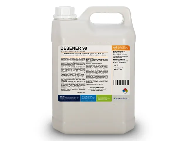 Detergente Desengraxante e Desengordurante Gel Multiuso DESENER 99 55L