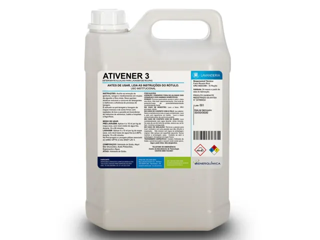 Detergente Alcalino para Lavagem de Roupas ATIVENER 3 Lavanderia 250ml