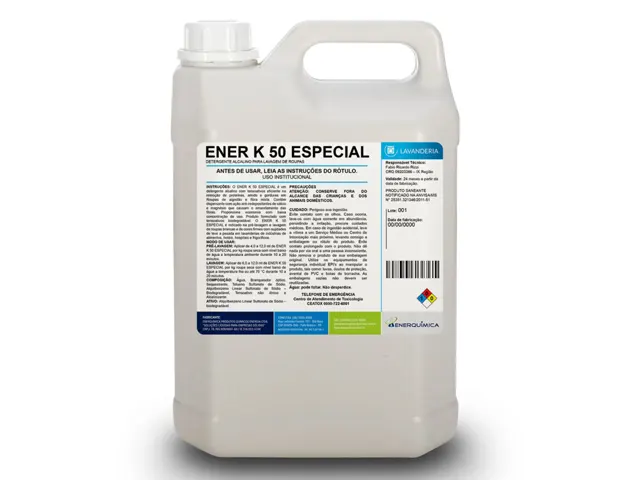 Detergente Alcalino Desengraxante para Lavagem de Roupas ENER K 50 ESPECIAL Lavanderia 55L