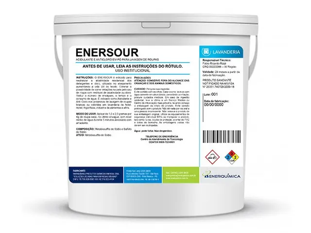 Acidulante e Neutralizante em Pó para Lavagem de Roupas ENERSOUR 1Kg