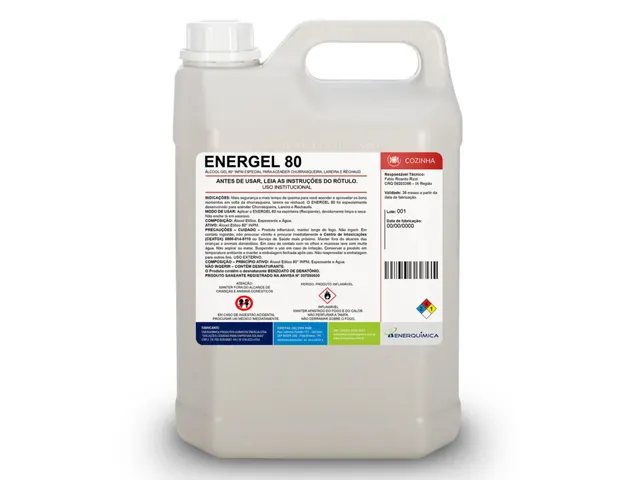 Álcool Gel 80° INPM Especial para Acender Churrasqueira, Lareira e Rechaud ENERGEL 80 5L