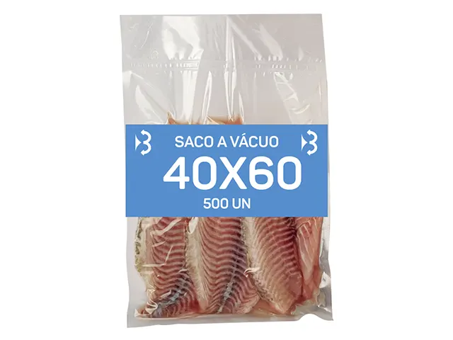 Saco a Vácuo Nylon Poli 40x60 cm - 500 Unidades