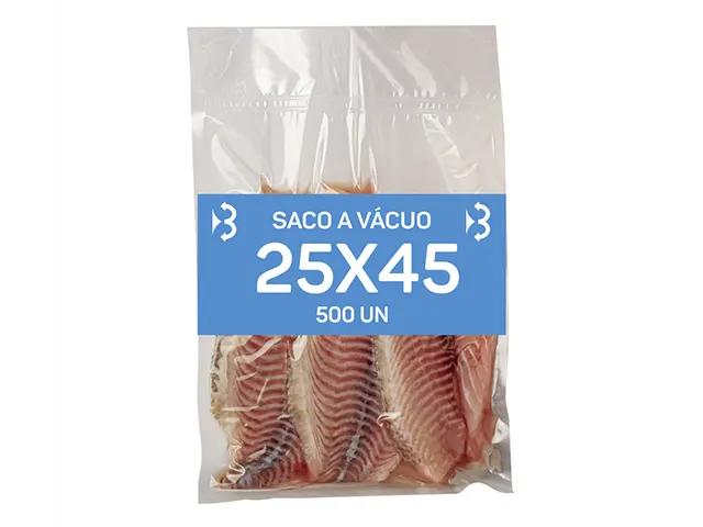 Saco a Vácuo Nylon Poli 25x45 cm - 500 Unidades