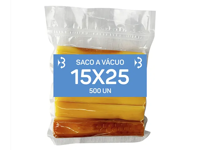 Saco a Vácuo Nylon Poli 15x25 cm - 500 Unidades