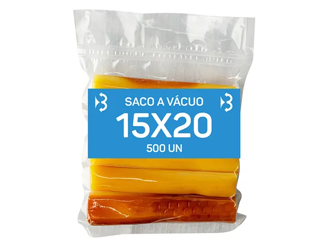 Saco a Vácuo Nylon Poli 15x20 cm - 500 Unidades