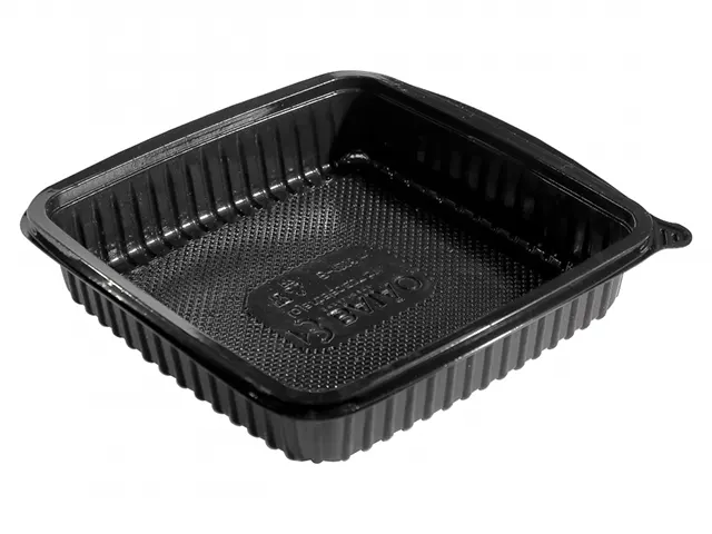 Bandeja Selável PP Preta 1.200 ml 22x22x4.5 cm - 400 Unidades